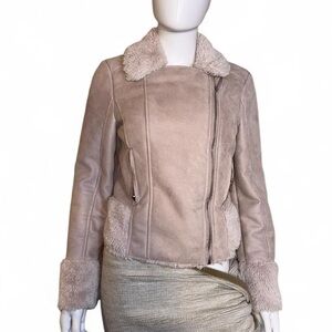 GUESS Pink Faux Fur Jacket